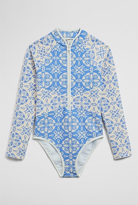 Teen Long Sleeve Floral Swimsuit