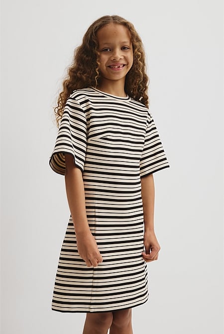 Teen Short Sleeve Stripe T-Shirt Dress