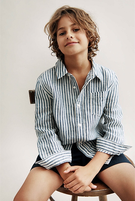 Teen Long Sleeve Linen Shirt