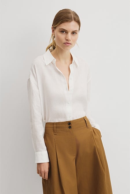 Relaxed Long Sleeve Linen Shirt