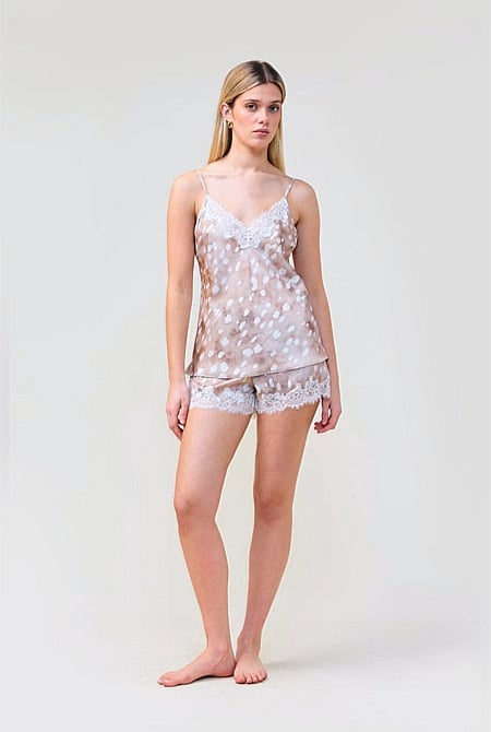Fawn Brown Spot Cami And Short