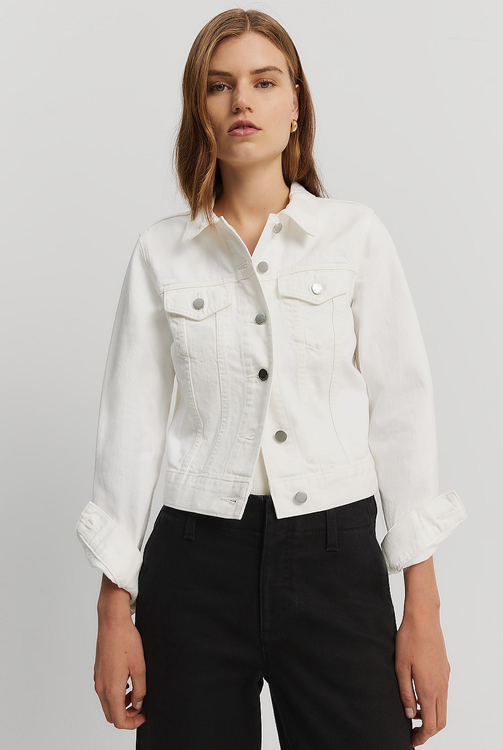 Australian Cotton Blend Slim Fit Denim Jacket