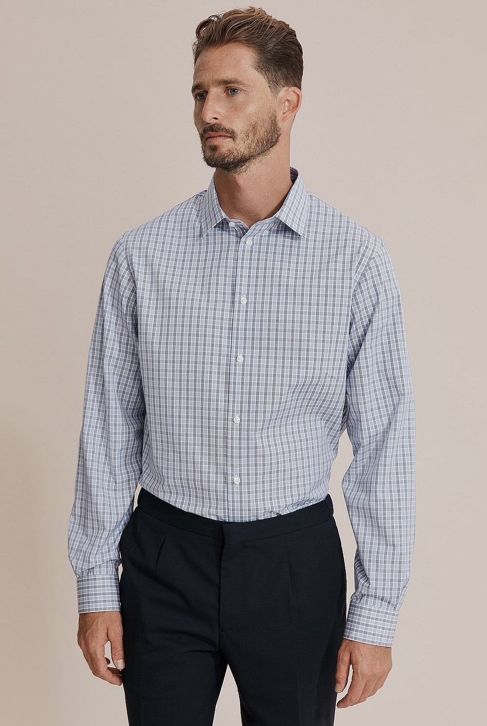 Regular Broad Check Travel Shirt