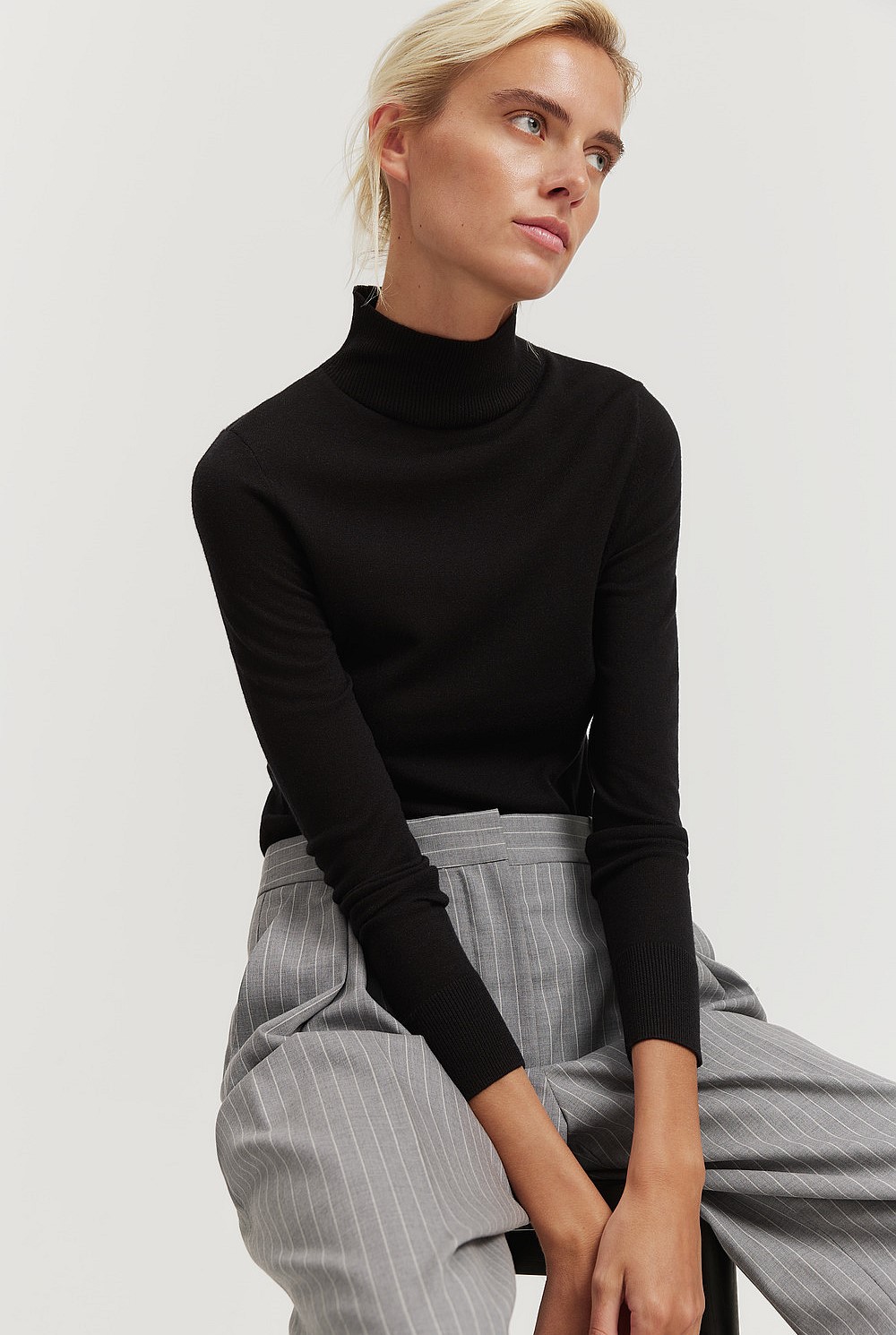 Merino Wool Silk Long Sleeve Knit
