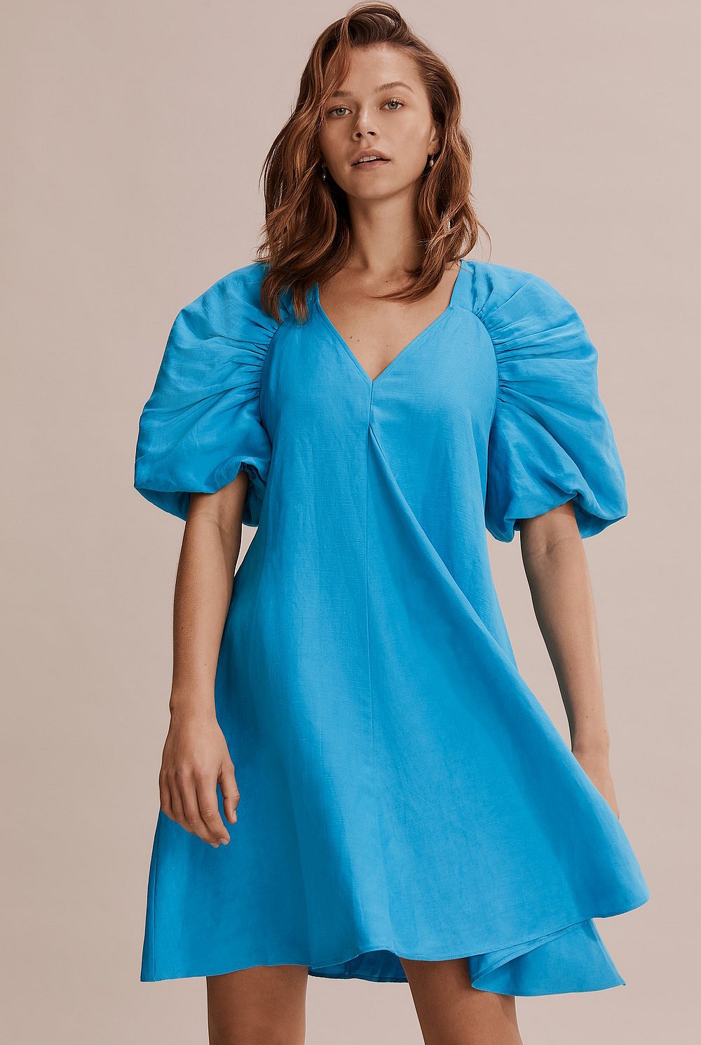 Gathered Sleeve Dress