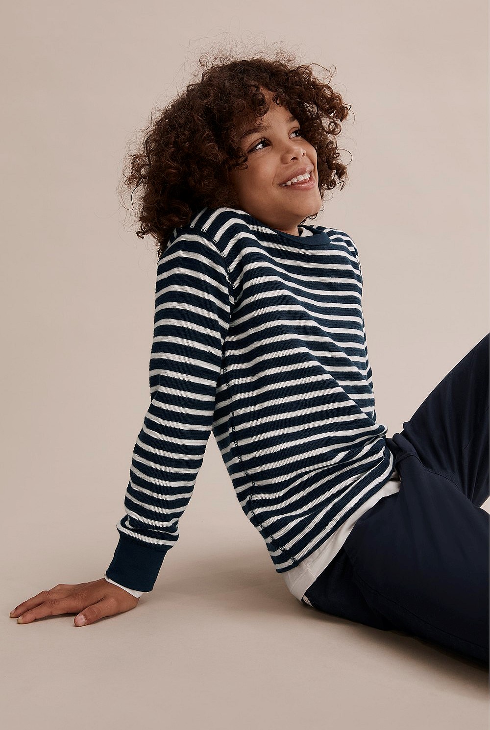 Cotton Slub Texture Crew T-Shirt