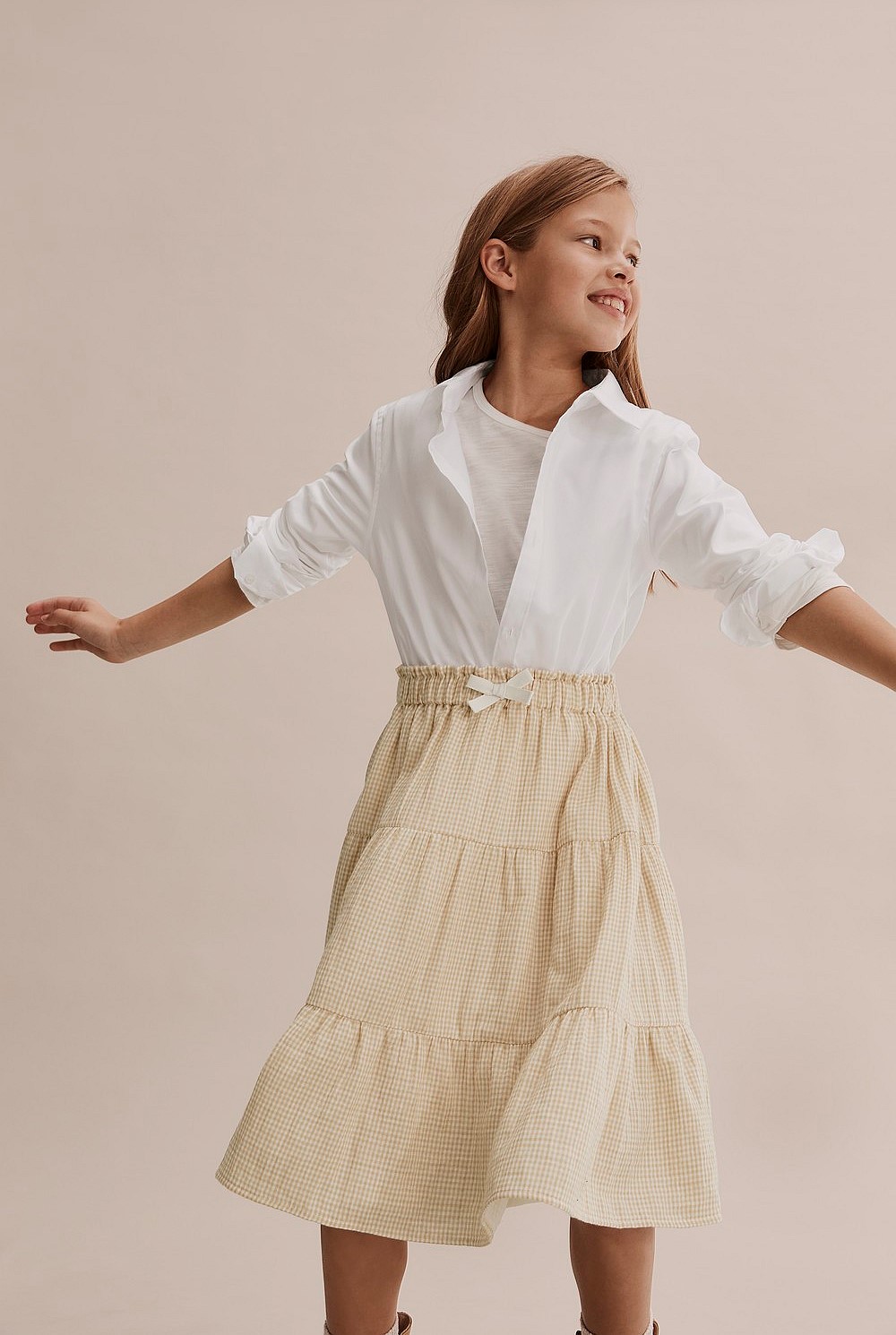 Midi Gingham Skirt