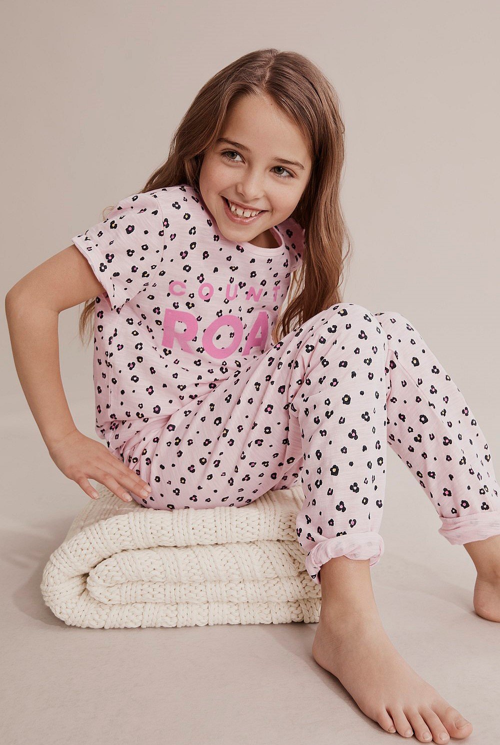 Organically Grown Cotton Logo Multi Leopard Pyjama Set