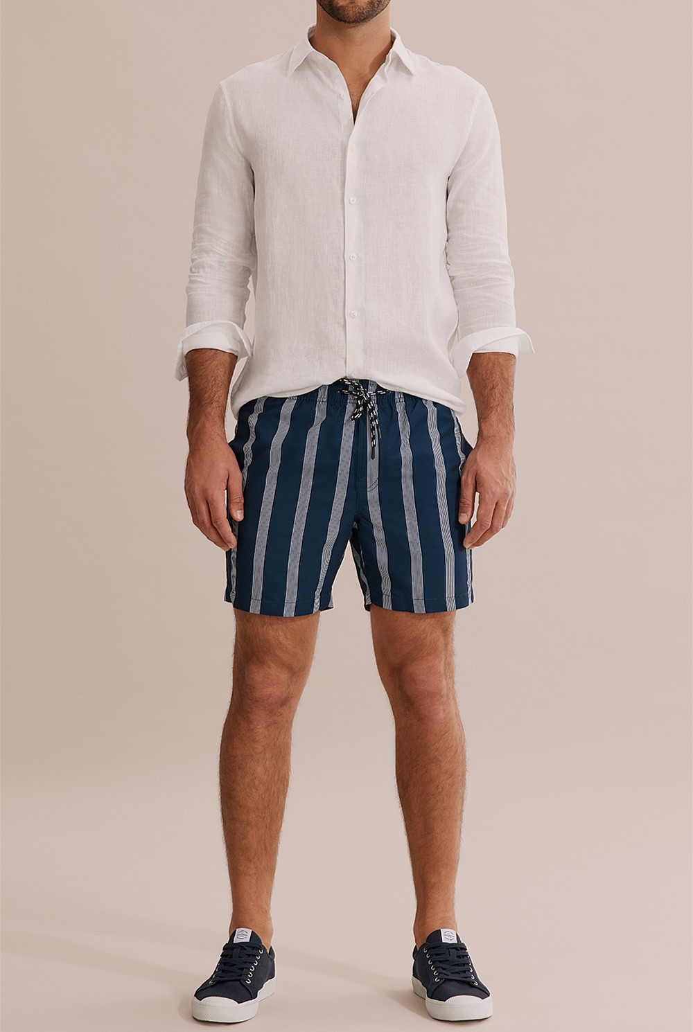 Recycled Polyester Stripe Swim Short