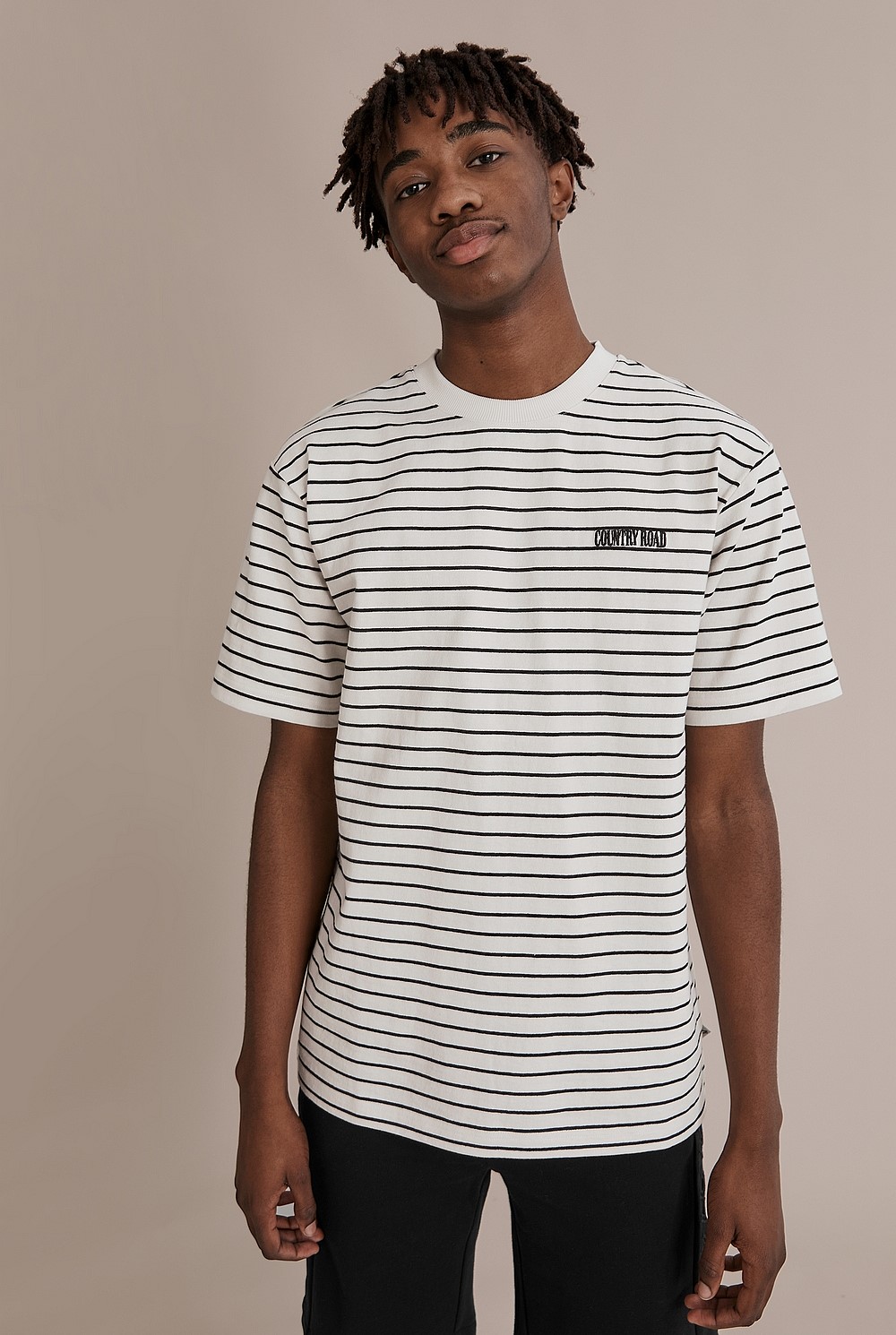 Teen Recycled Cotton Oversized Stripe T-Shirt