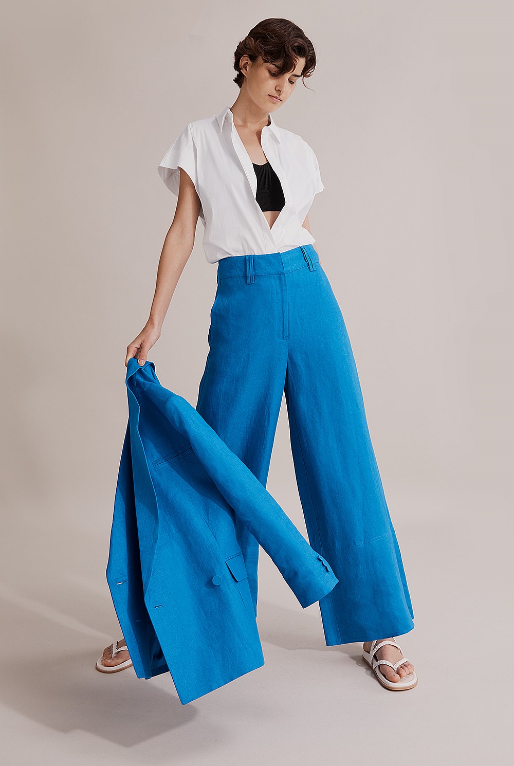 Organically Grown French Linen Wide Leg Pant