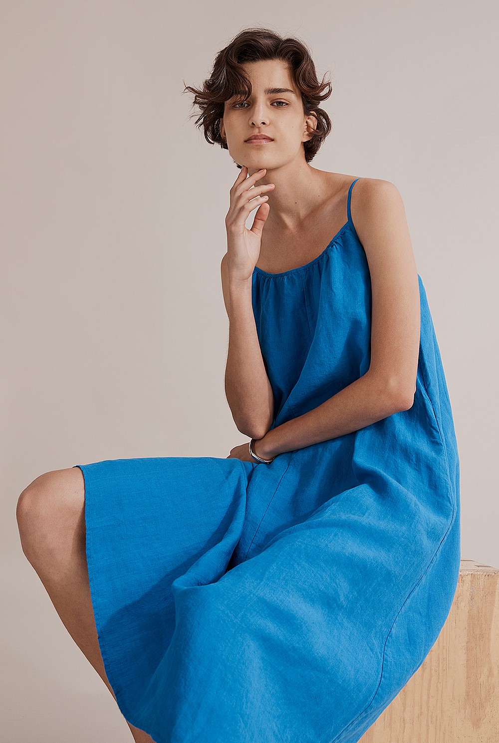 Organically Grown French Linen Midi Dress