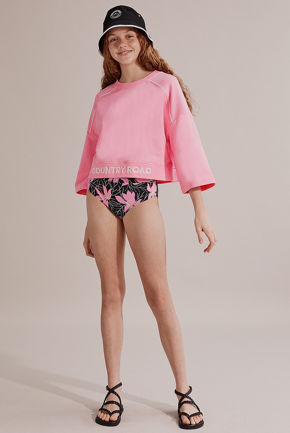 Teen Recycled Nylon Flower Bikini Bottom