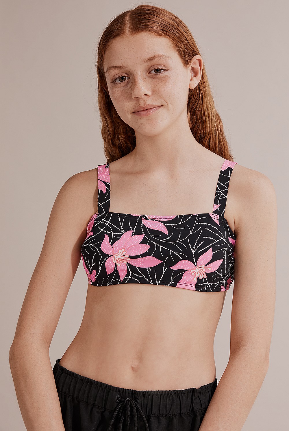 Teen Recycled Nylon Flower Bikini Top