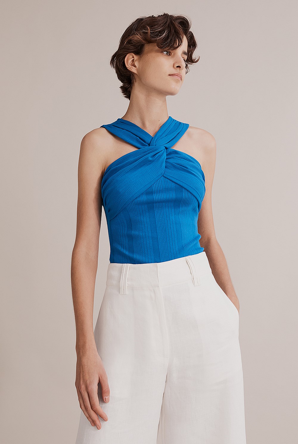 Twist Front Rib Top