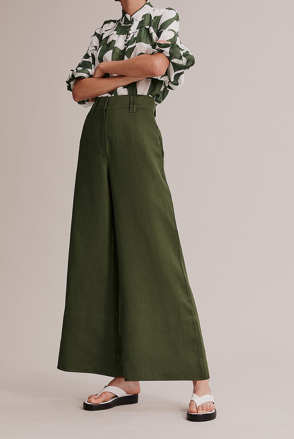 Organically Grown French Linen Wide Leg Pant
