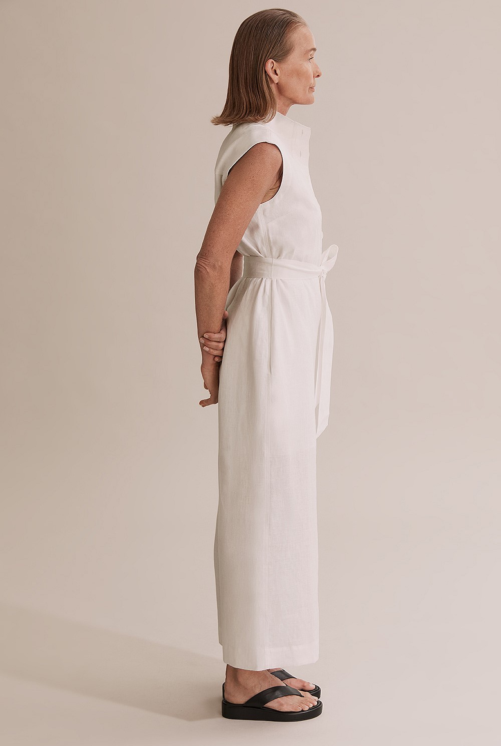 Organically Grown French Linen Sleeveless Boiler Suit