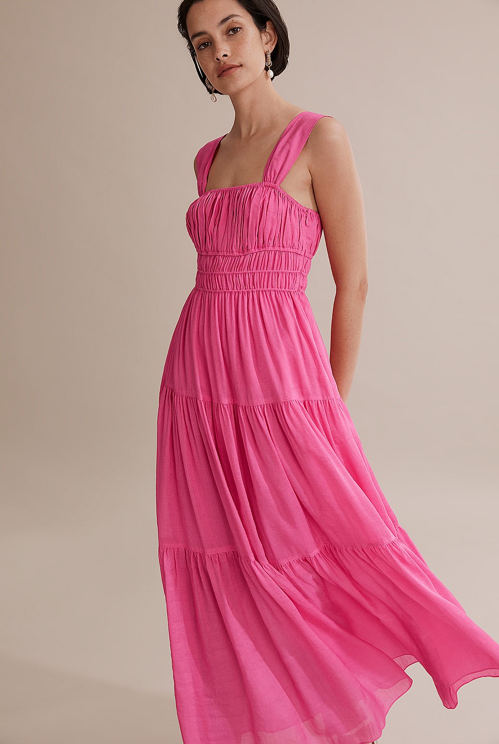 Gathered Detail Maxi Dress
