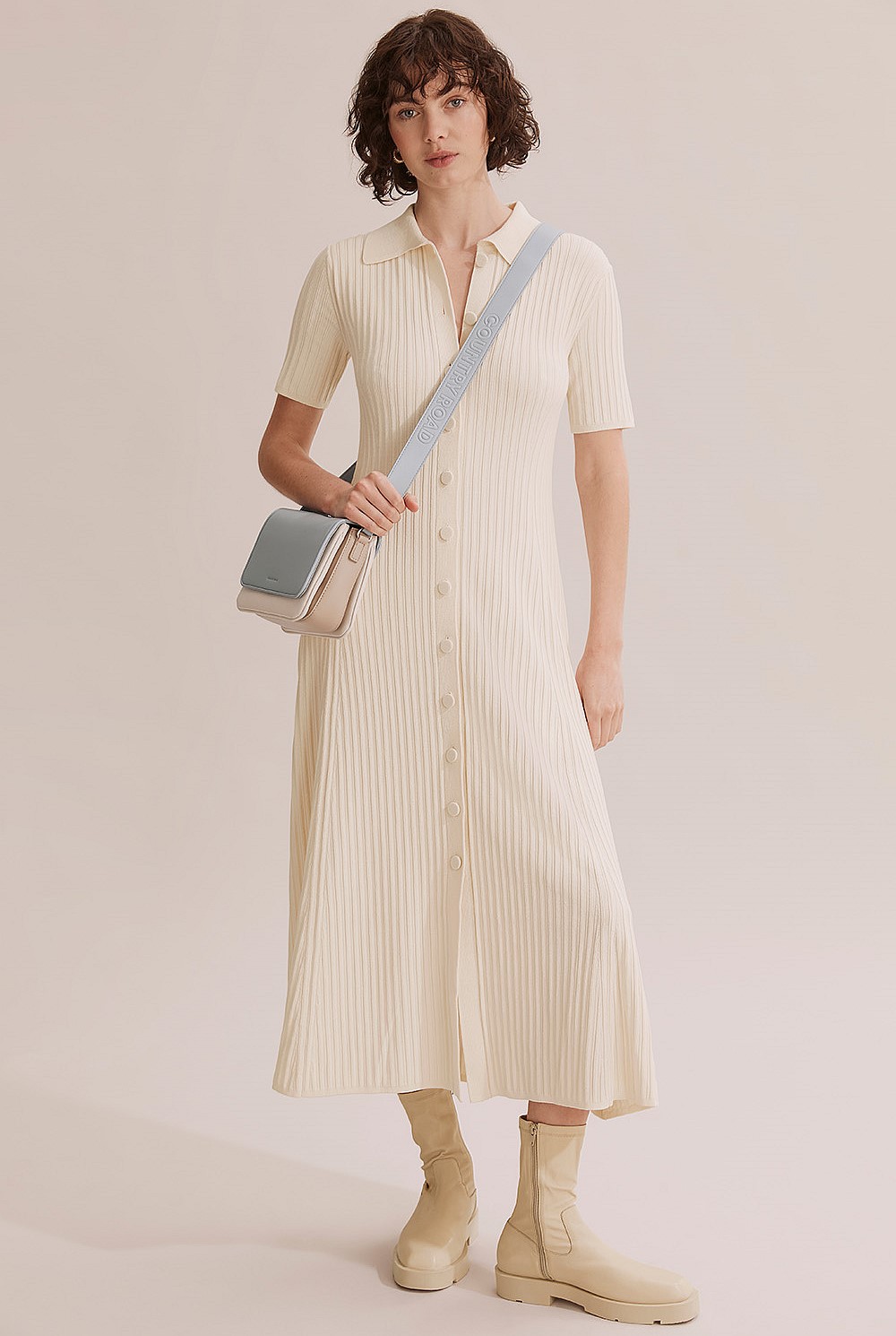 Button Through Knit Dress