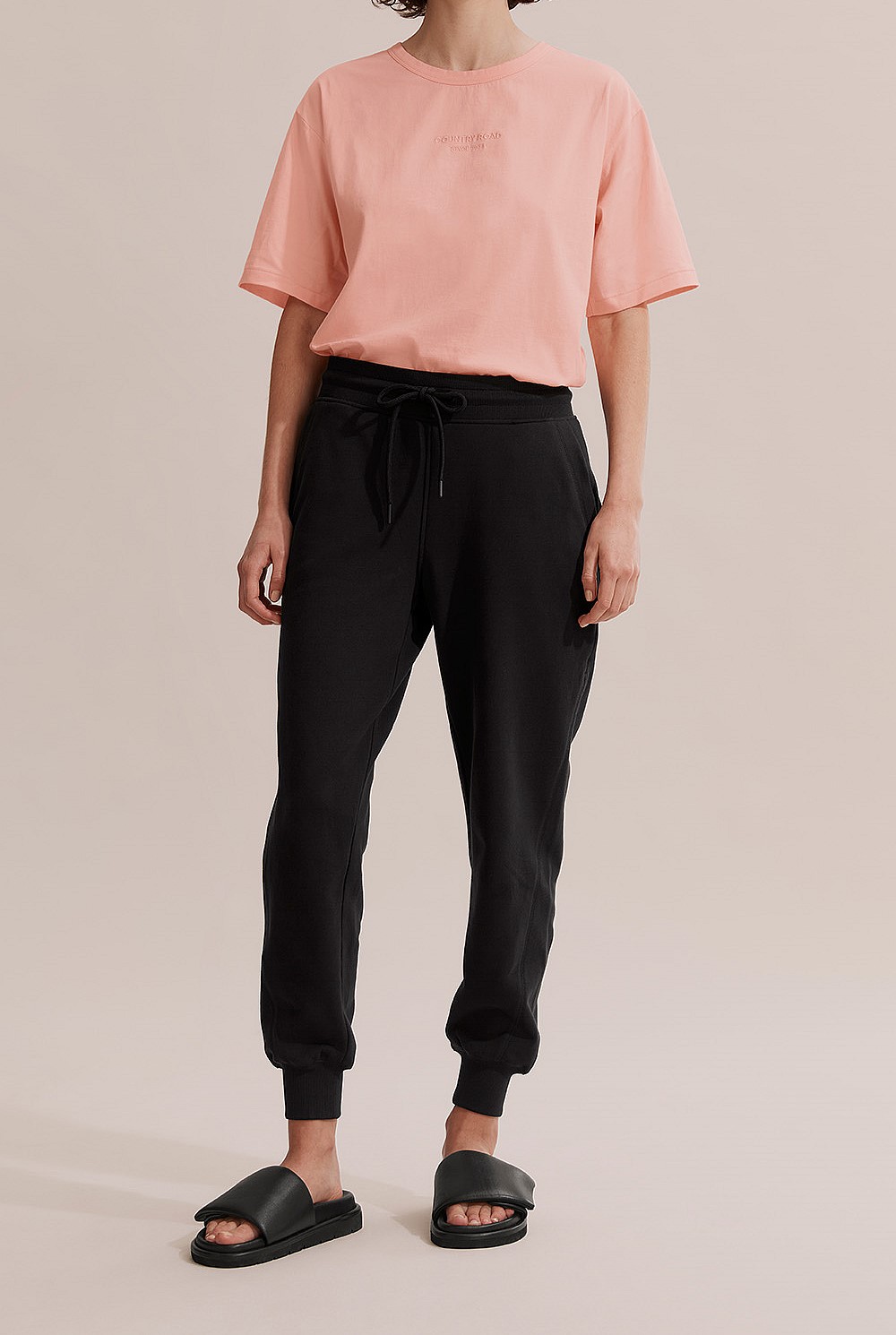 Cotton Rib Cuff Track Pant