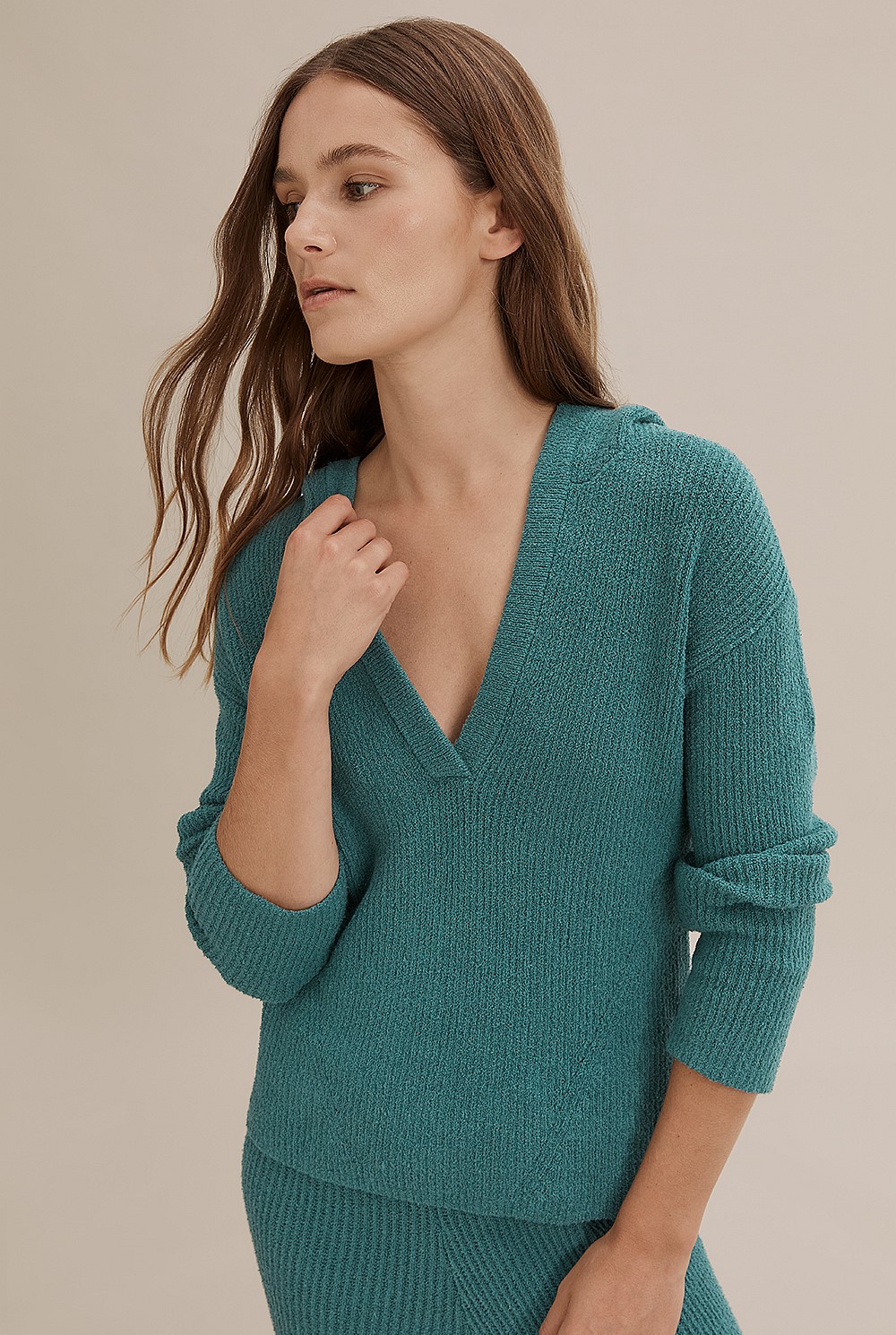 Textured Hooded Knit