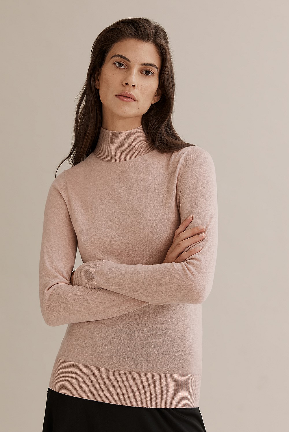 Merino Wool Silk Long Sleeve Knit