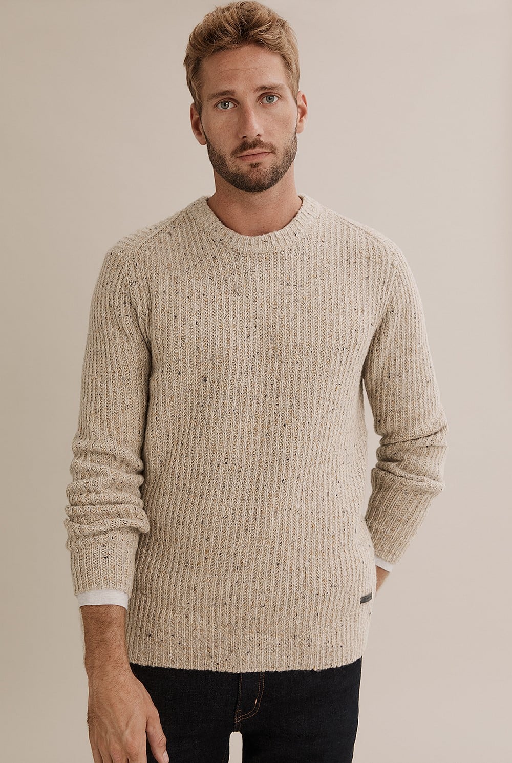 Merino Nep Crew Knit