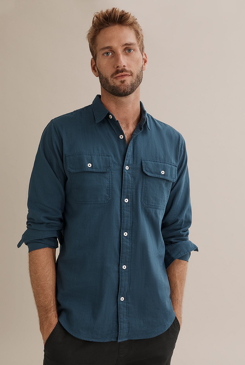 Regular Fit Double Cloth Shirt