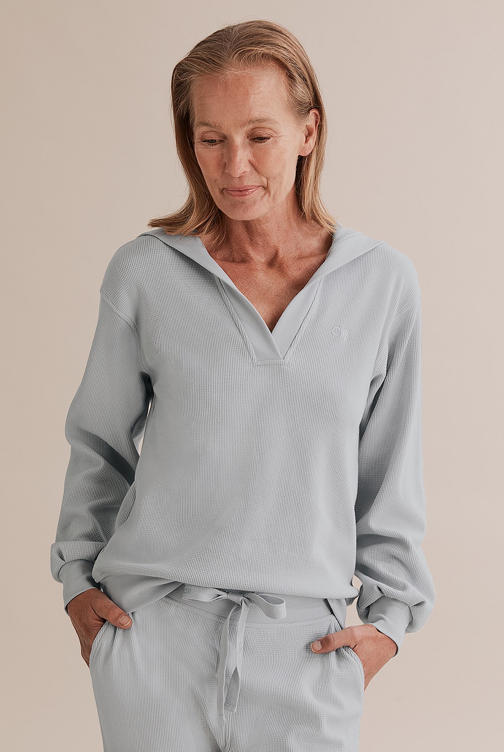 Waffle Lounge Hooded Knit