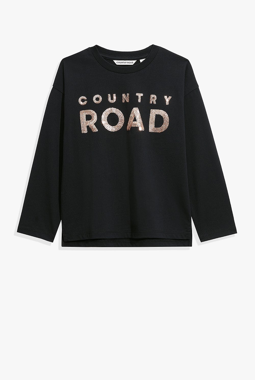 Cotton Sequin Logo T-Shirt