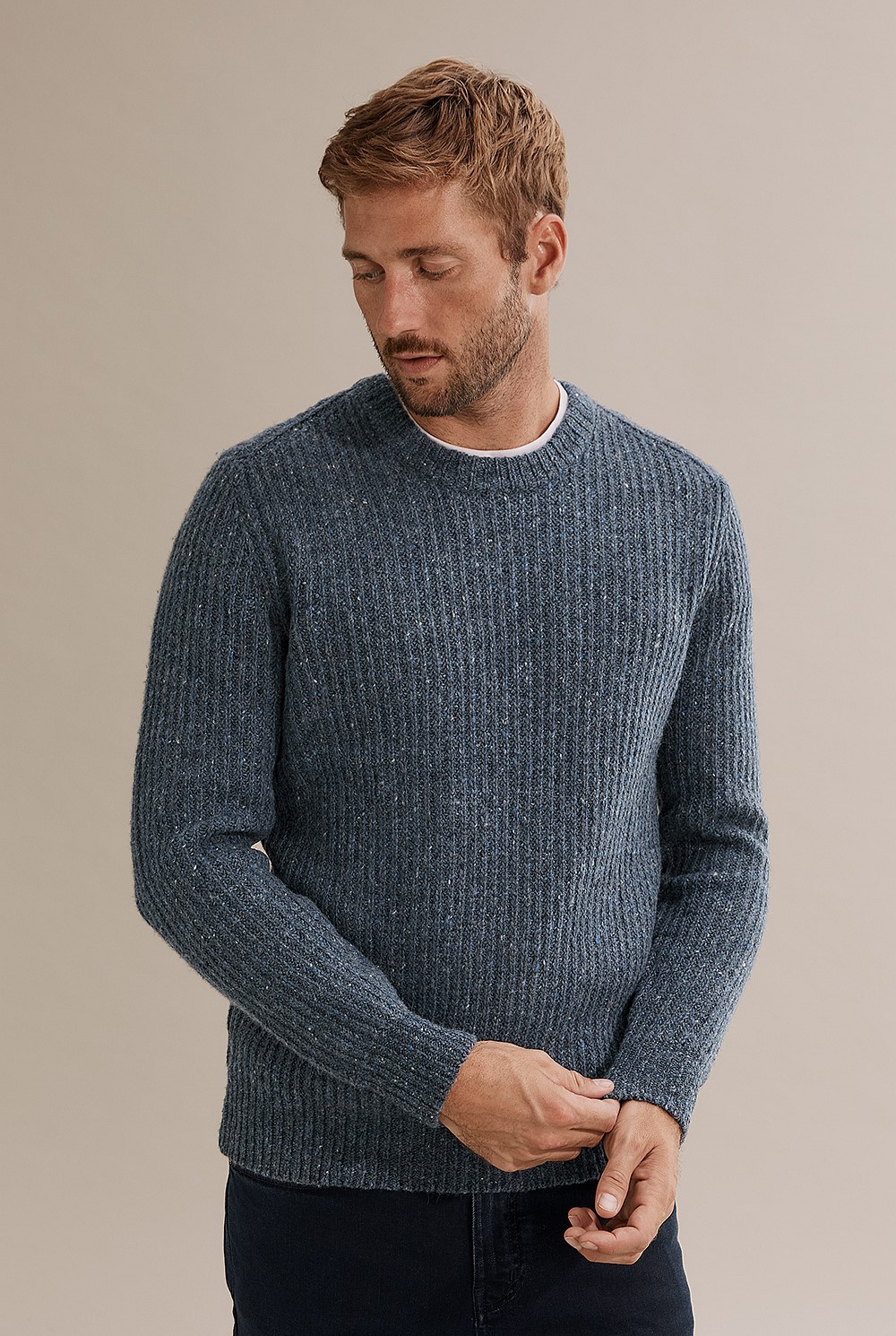 Merino Nep Crew Knit