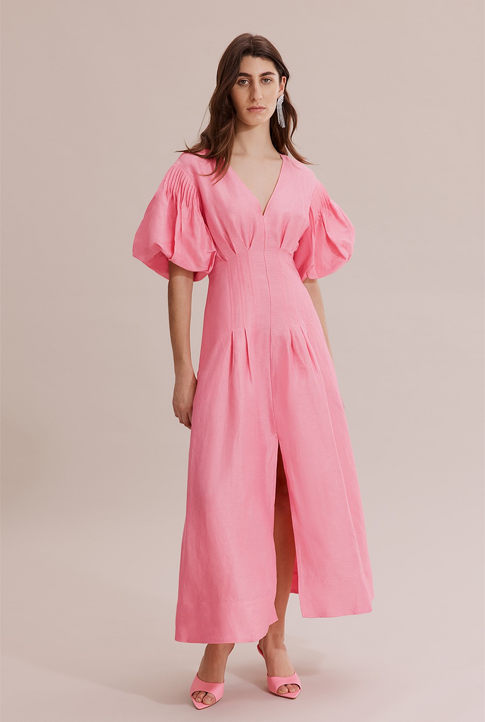 Tuck Sleeve Maxi Dress