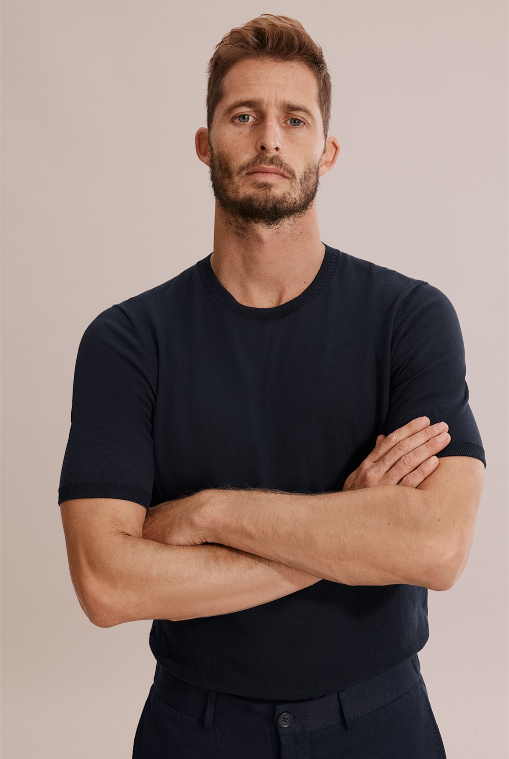 Cotton Tipped Knit T-Shirt