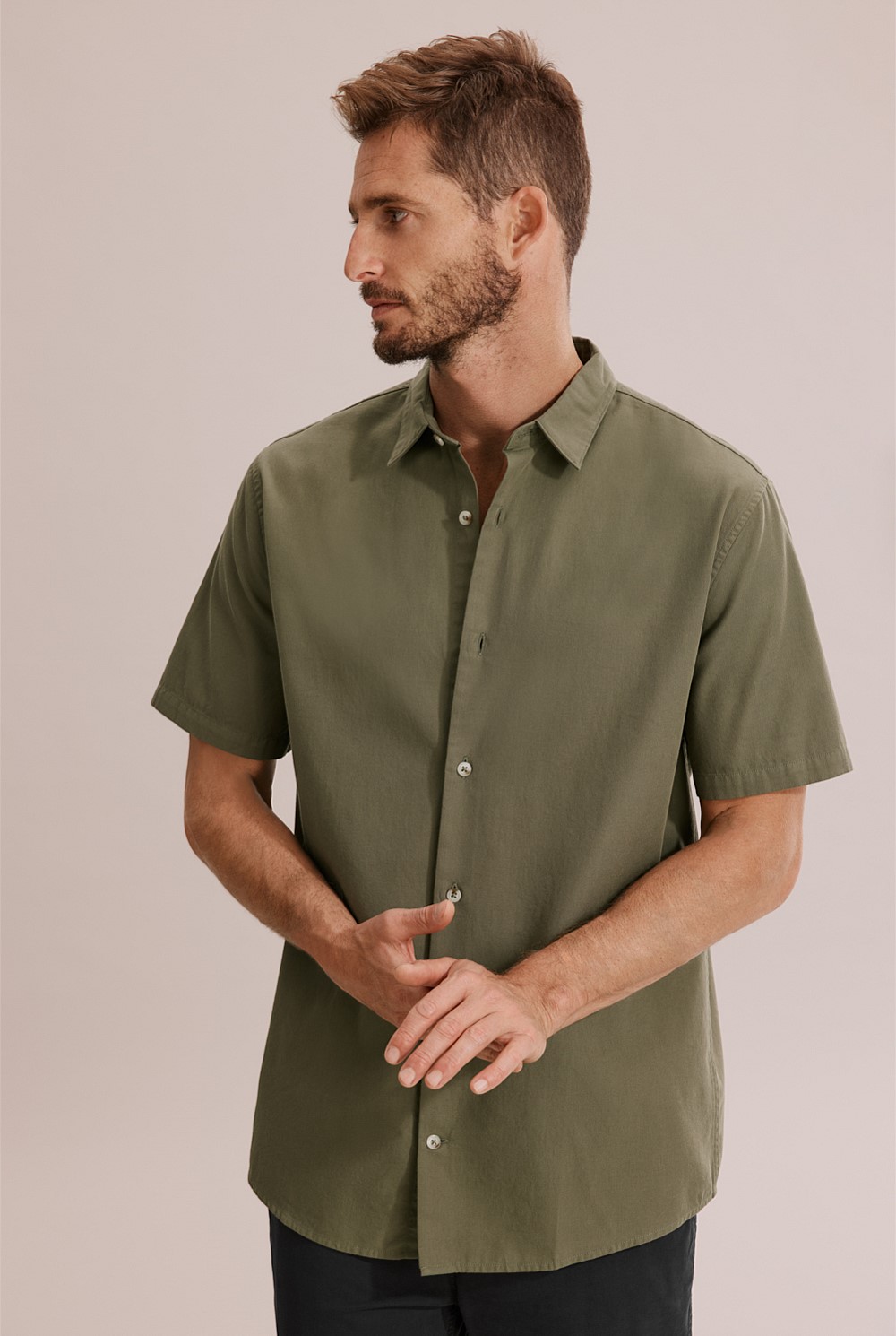 Australian Cotton Relaxed Fit Twill Shirt