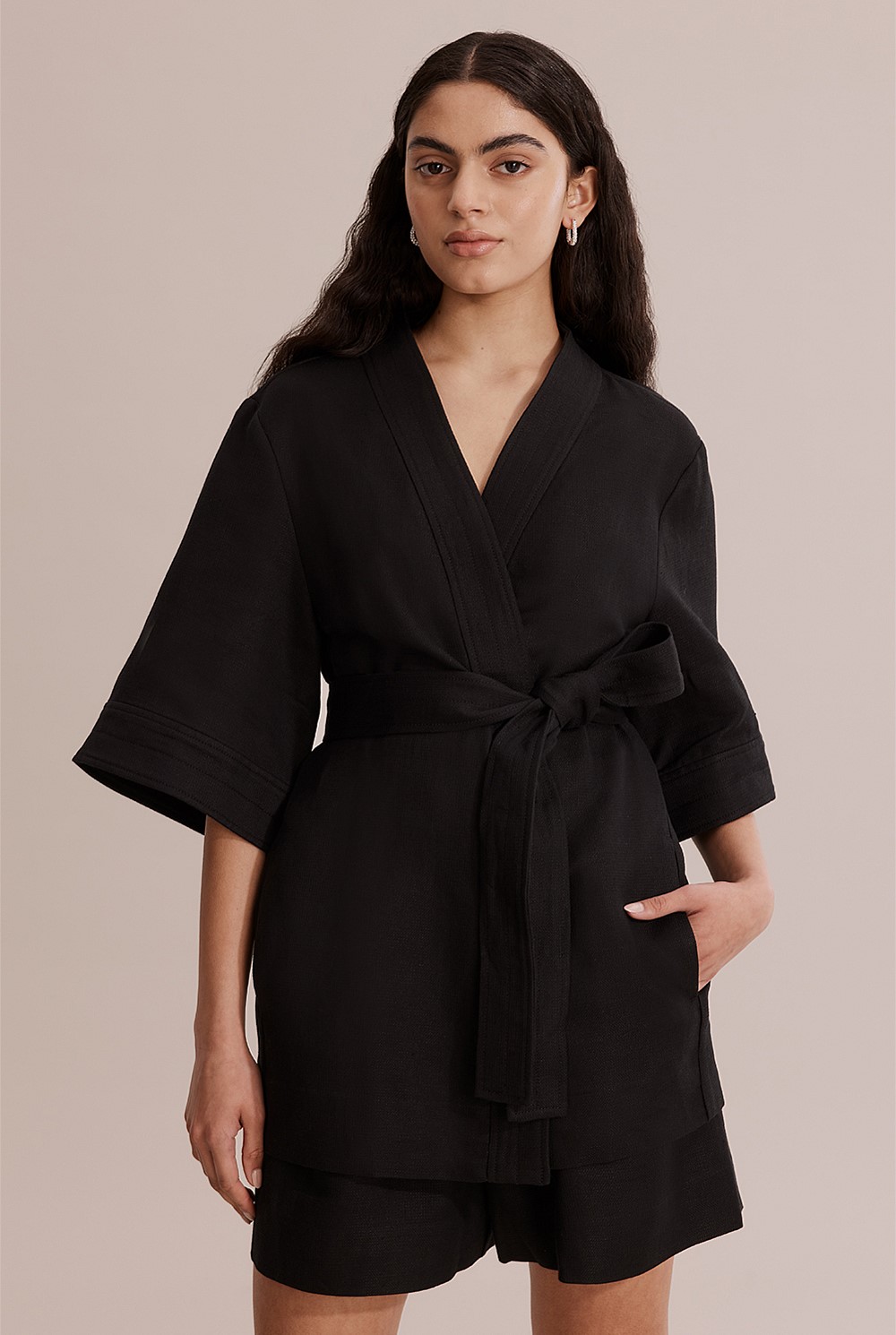 Textured Wrap Top