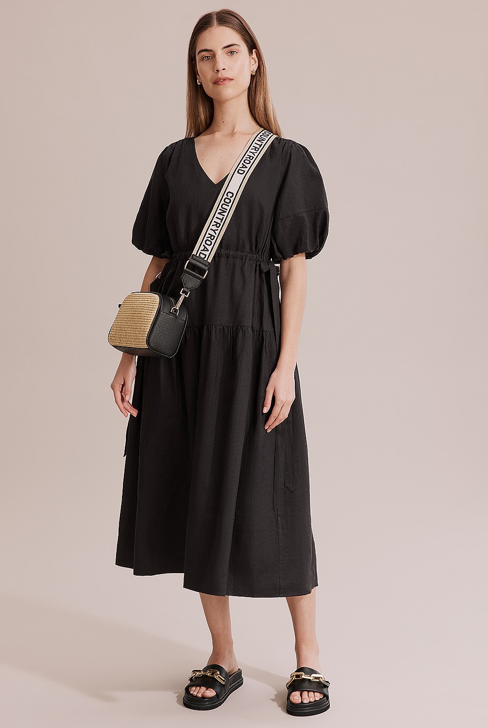 Gathered Tie Maxi Dress