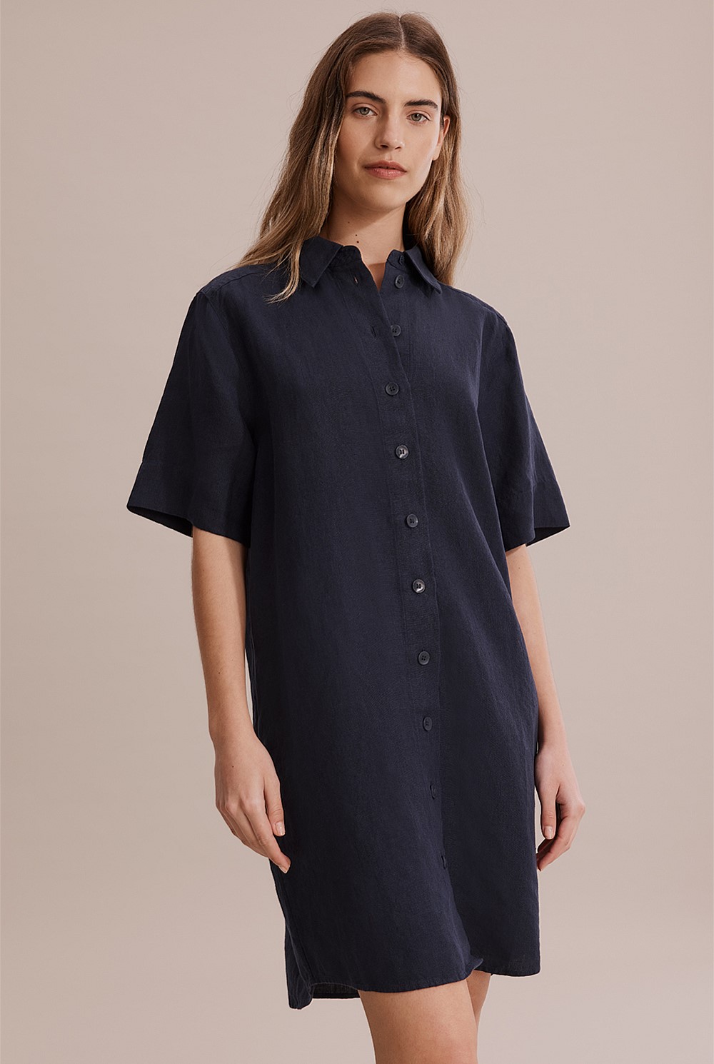 Organically Grown Linen Short Sleeve Linen Dress