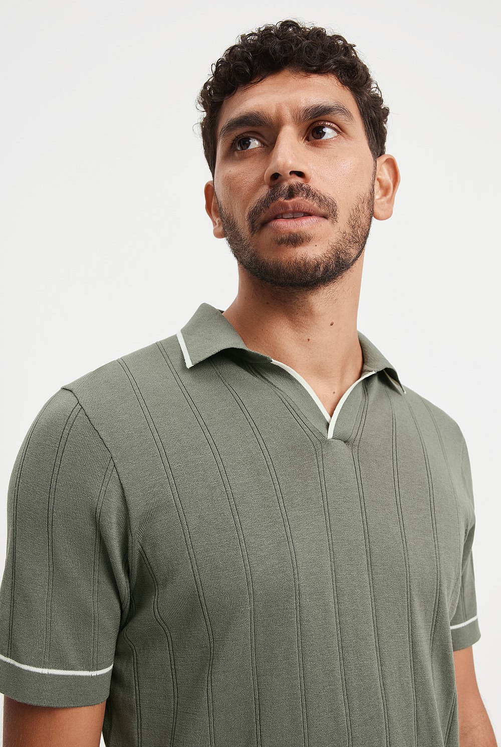 Cotton Silk Stripe Polo