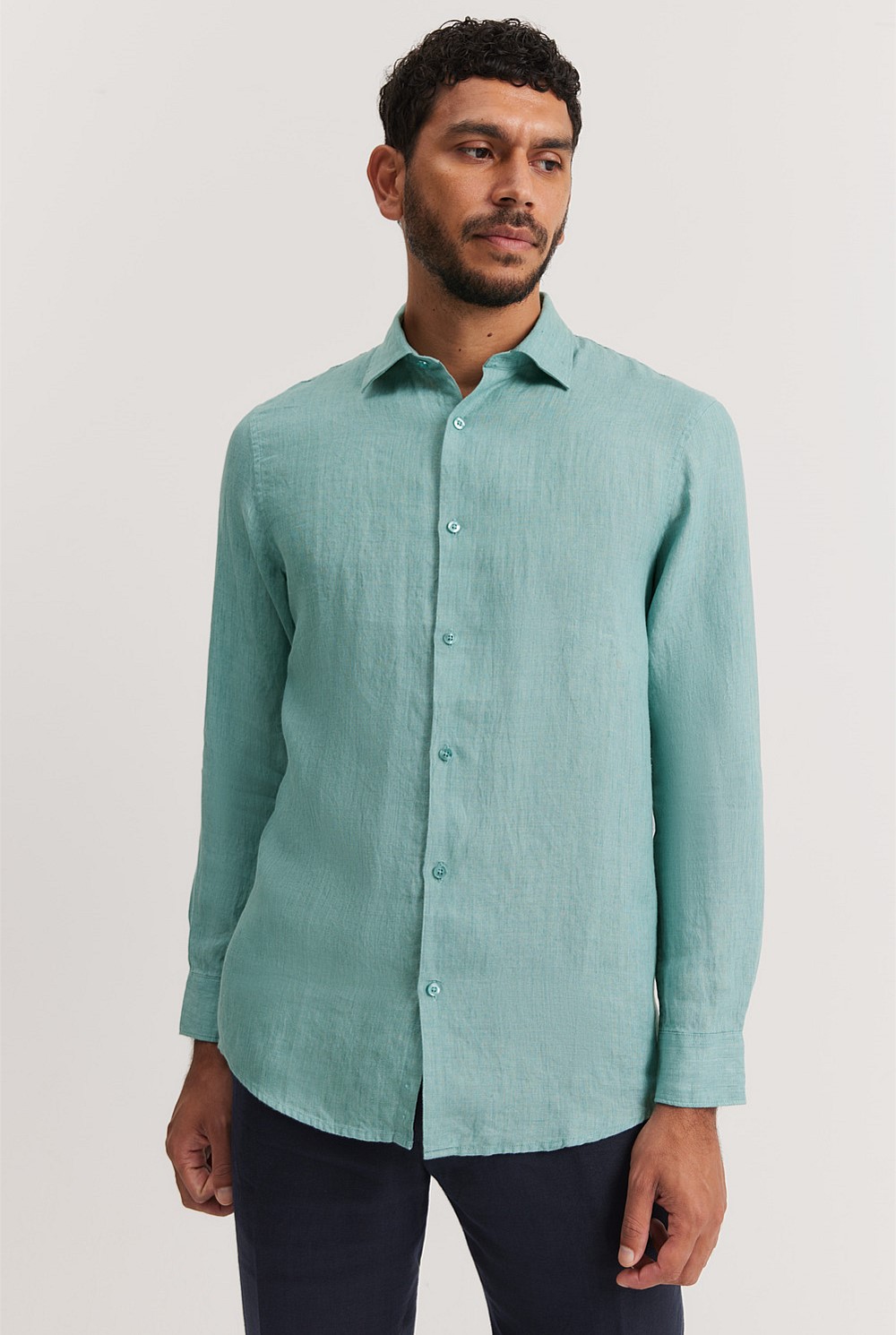 Tailored Fit Organically Grown Delave Linen Shirt