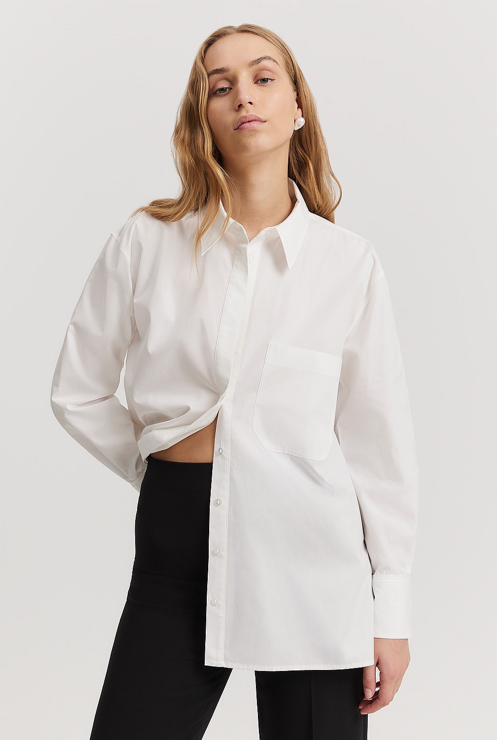 Australian Cotton Poplin Relaxed Shirt