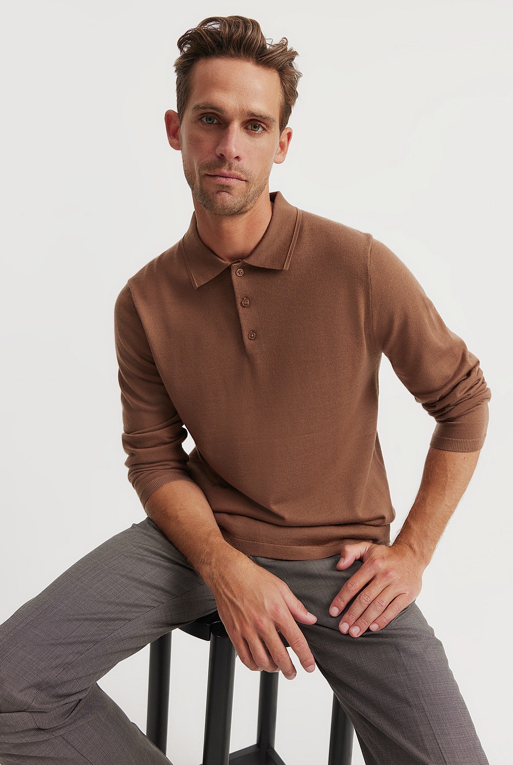 Verified Australian Merino Long Sleeve Polo
