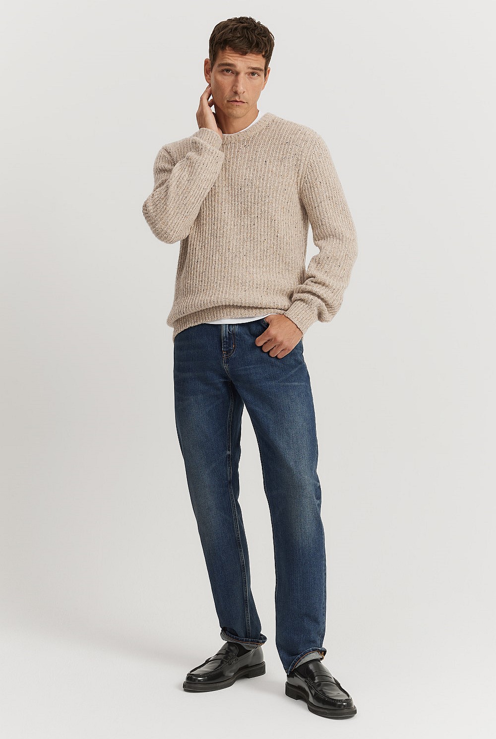 Merino Nep Crew Knit