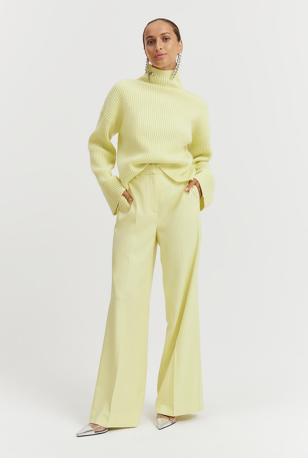 Mock Neck Long Sleeve Knit