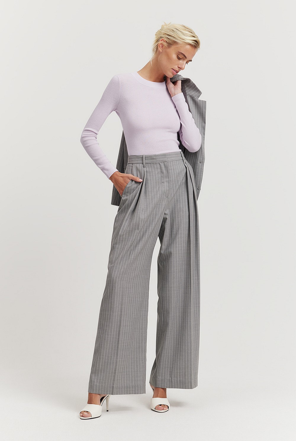 Pinstripe Pleat Pant
