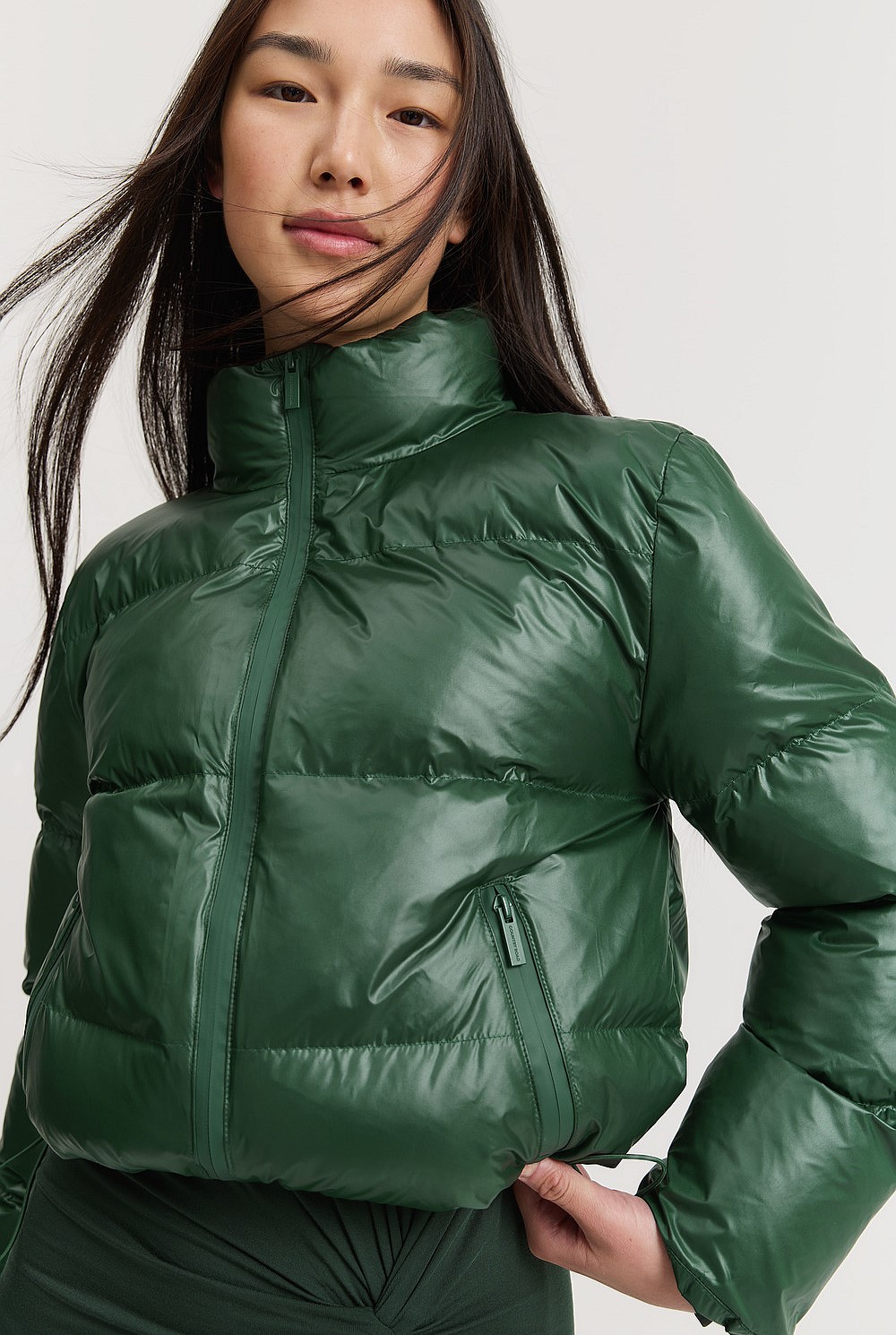 Recycled Polyester Zip Detail Puffer Jacket