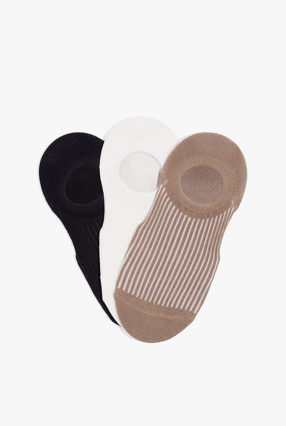 No Rib Socks Clay Australian Cotton Rib No-Show Sock Pack of 3 - Socks & Tights ...