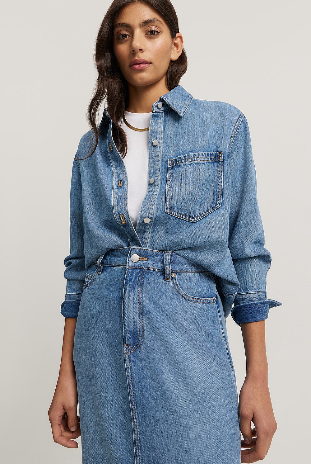 Pocket Detail Denim Shirt