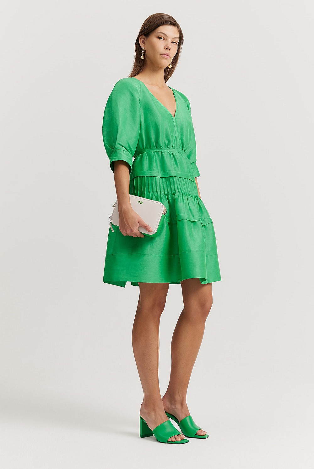 Gathered Tiered Mini Dress