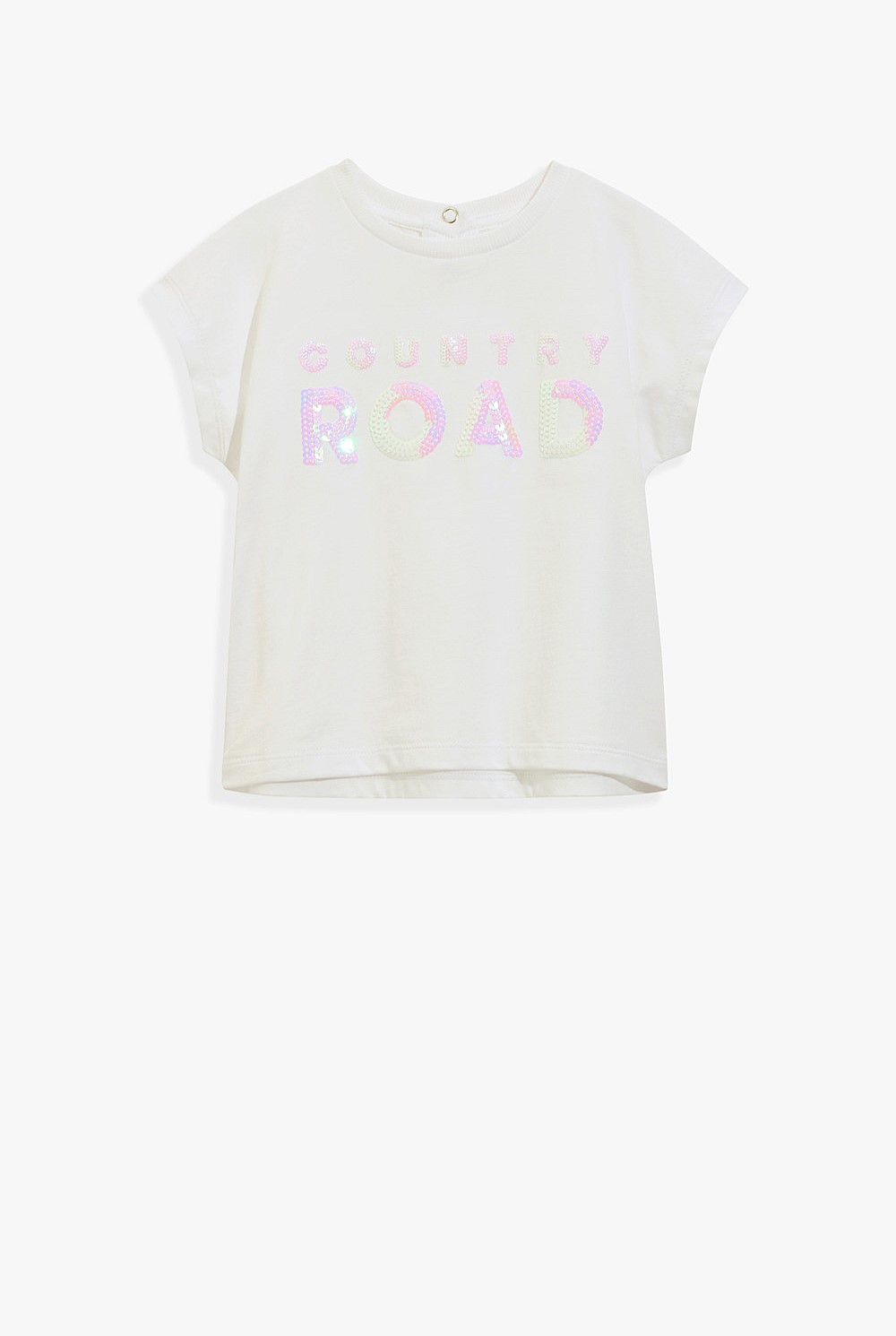 Organically Grown Cotton Sequin Logo T-Shirt