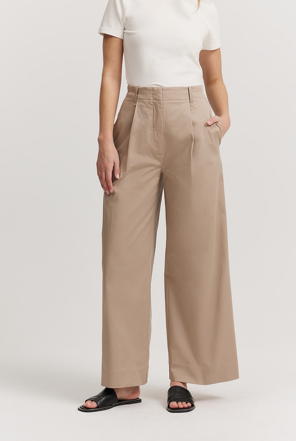 Cotton Wide Leg Pant